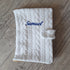 Protège carnet de santé personnalisé en tissu matelassé torsadé avec Prénom et/ou Date de naissance